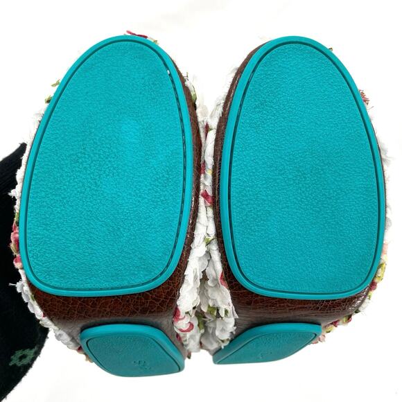 Tieks Rose Garden Fabric Floral Leather Flats Bridal Shower Spring Shoes Size 6 - Picture 9 of 10